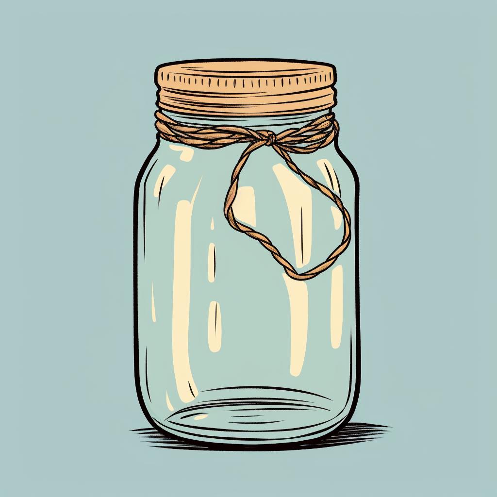 Twine wrapped around the neck of a mason jar